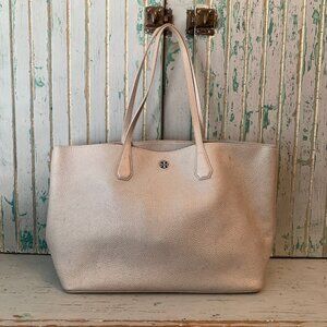 Silver Tory Burch Tote Purse